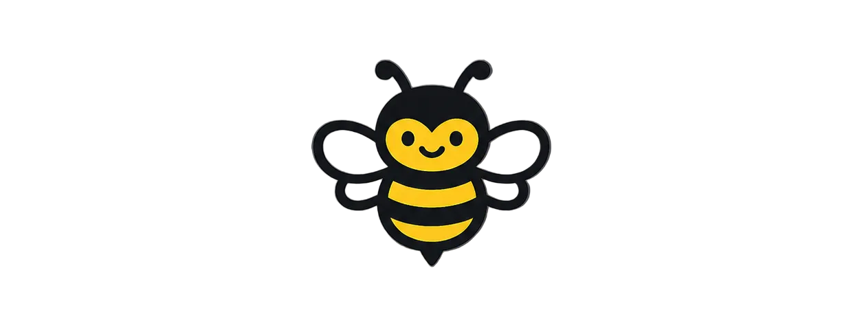 Simple bee illustration on a dark gray background
